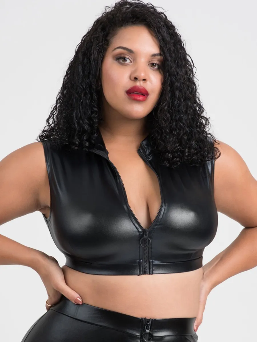 Crop top Fierce wetlook noir GT