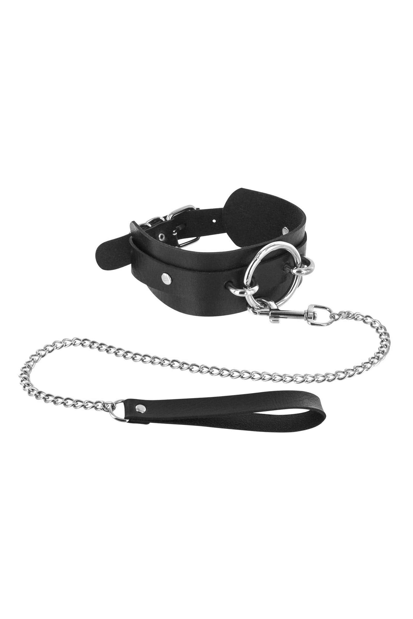 Collier d'appartenance bdsm avec laisse — Fetish Tentation