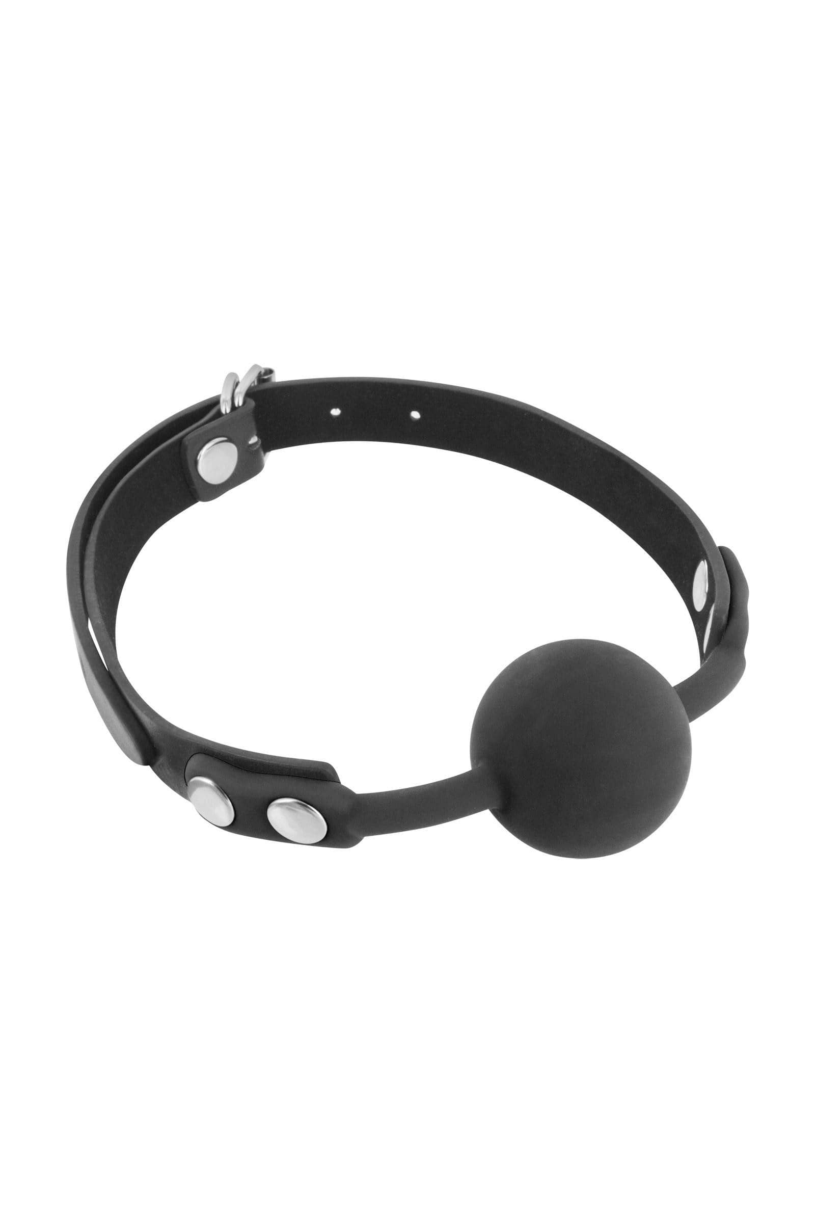 Bâillon boule silicone noir — Fetish Tentation