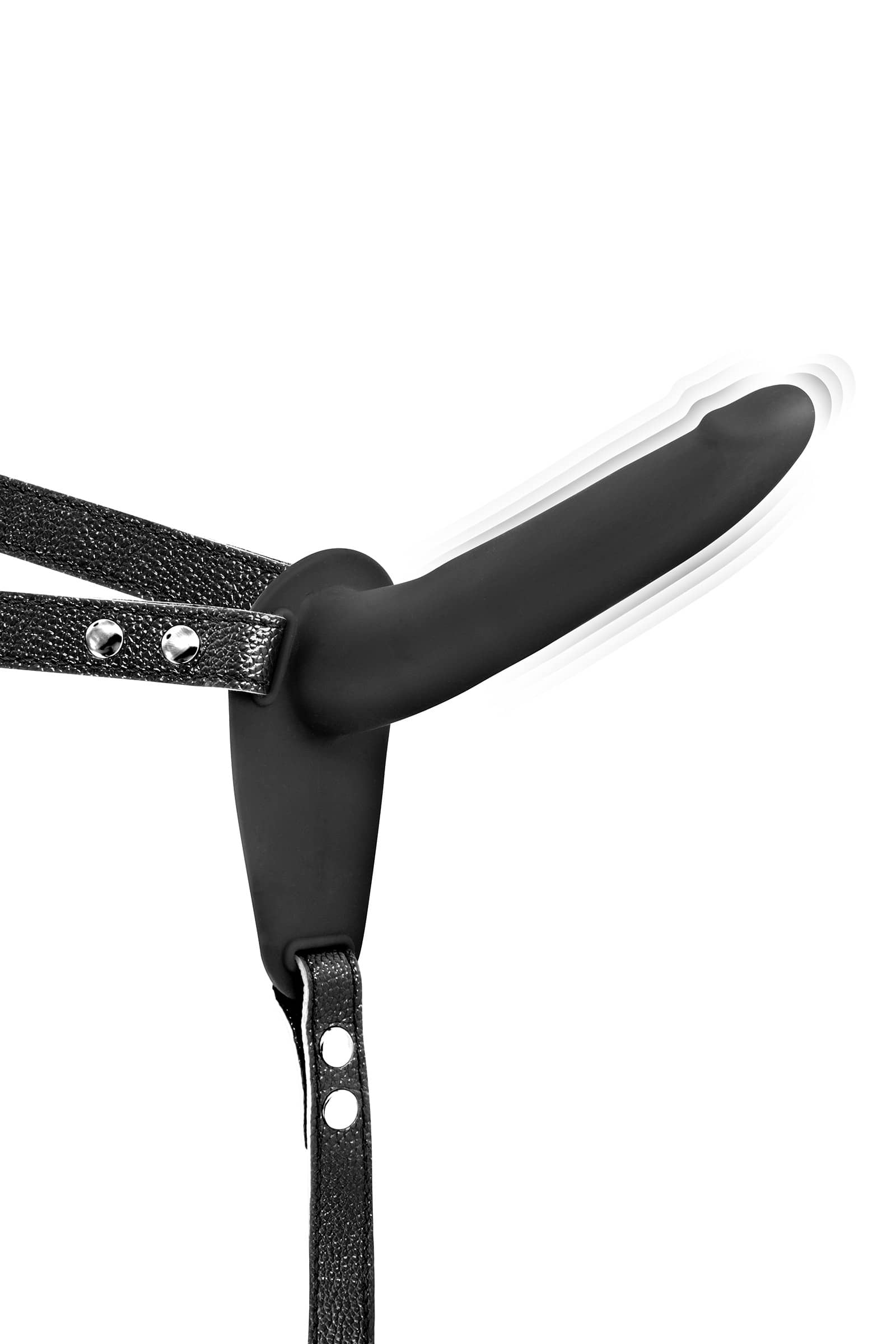 Gode ceinture simple strap-on vibrant noir — Fetish Tentation