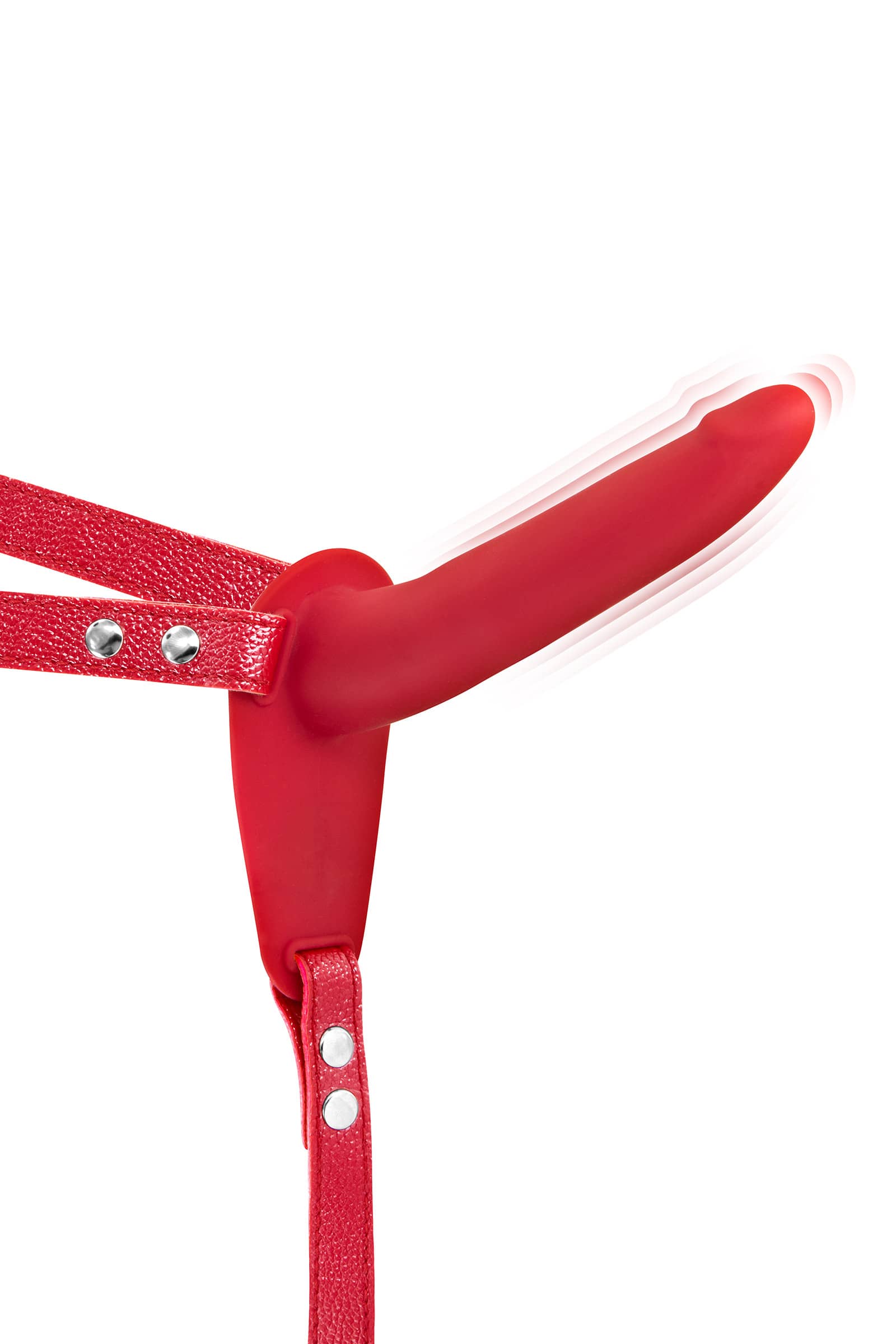 Gode ceinture simple strap-on vibrant rouge — Fetish Tentation