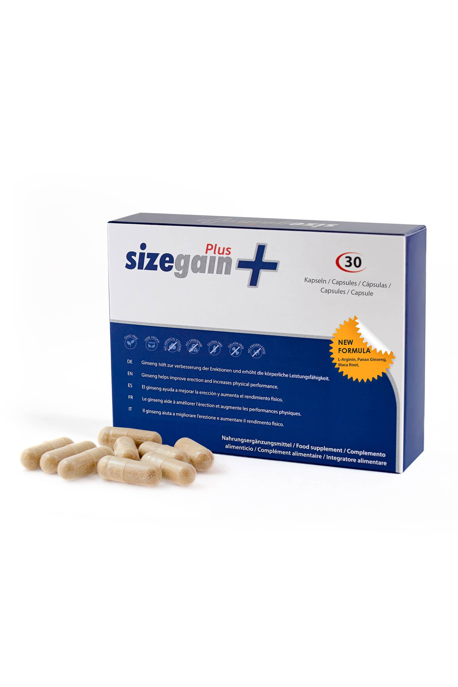 Gélules d'Agrandissement Sizegain plus — 500 cosmetics
