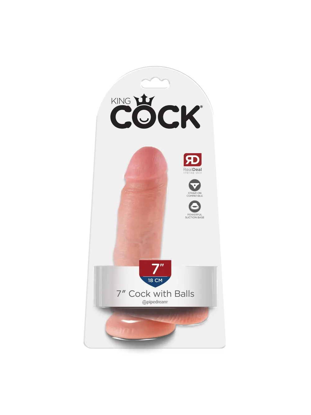 Gode ventouse avec testicules 17,8cm king Cock