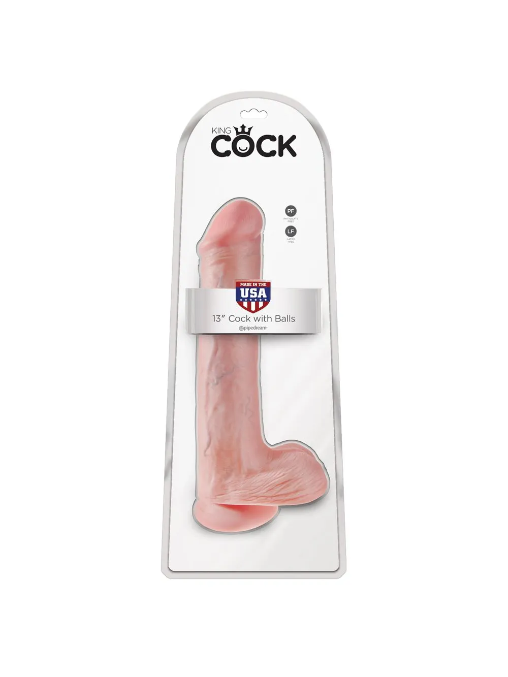 Gode ventouse XXL avec testicules 33cm King Cock