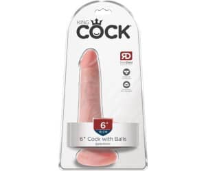 Gode ventouse avec testicules 15,2cm King Cock