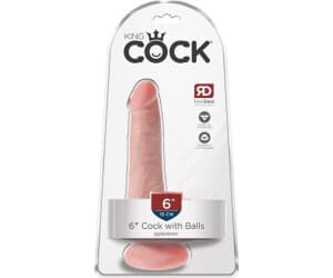Gode ventouse avec testicules 15,2cm King Cock