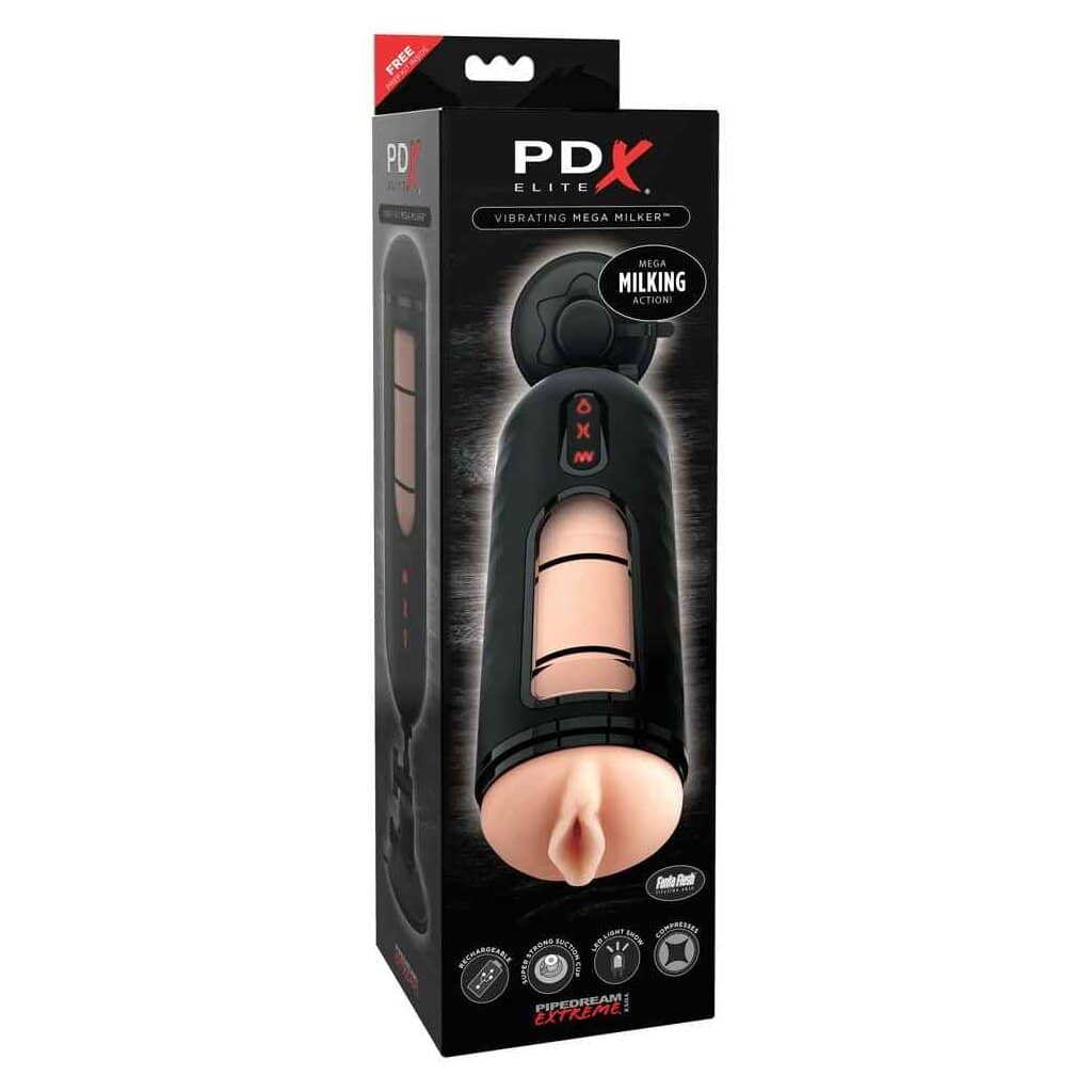 Masturbateur vagin avec ventouse Elite Vibrating Mega Milker PDX — PDX Elite