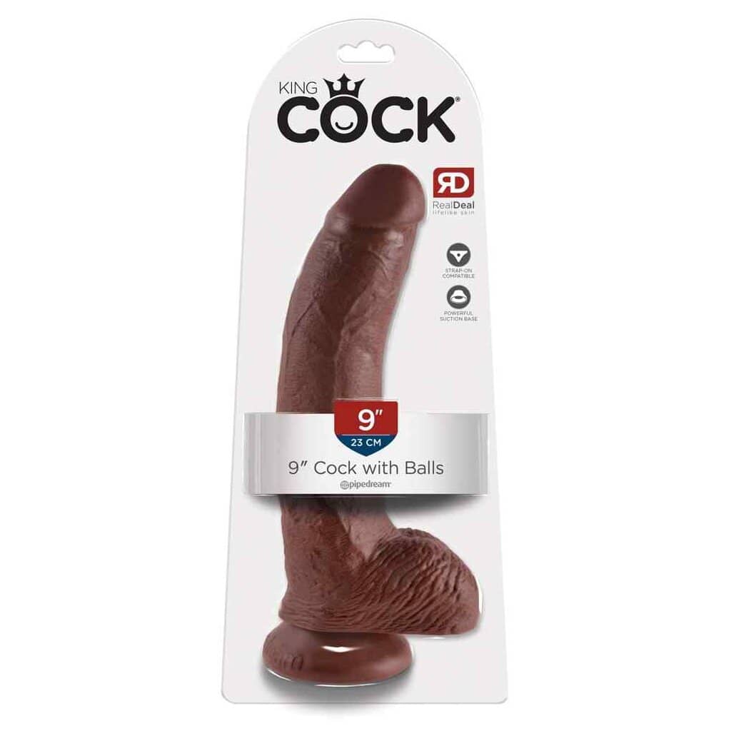 Gode ventouse avec testicules 22,9cm King Cock