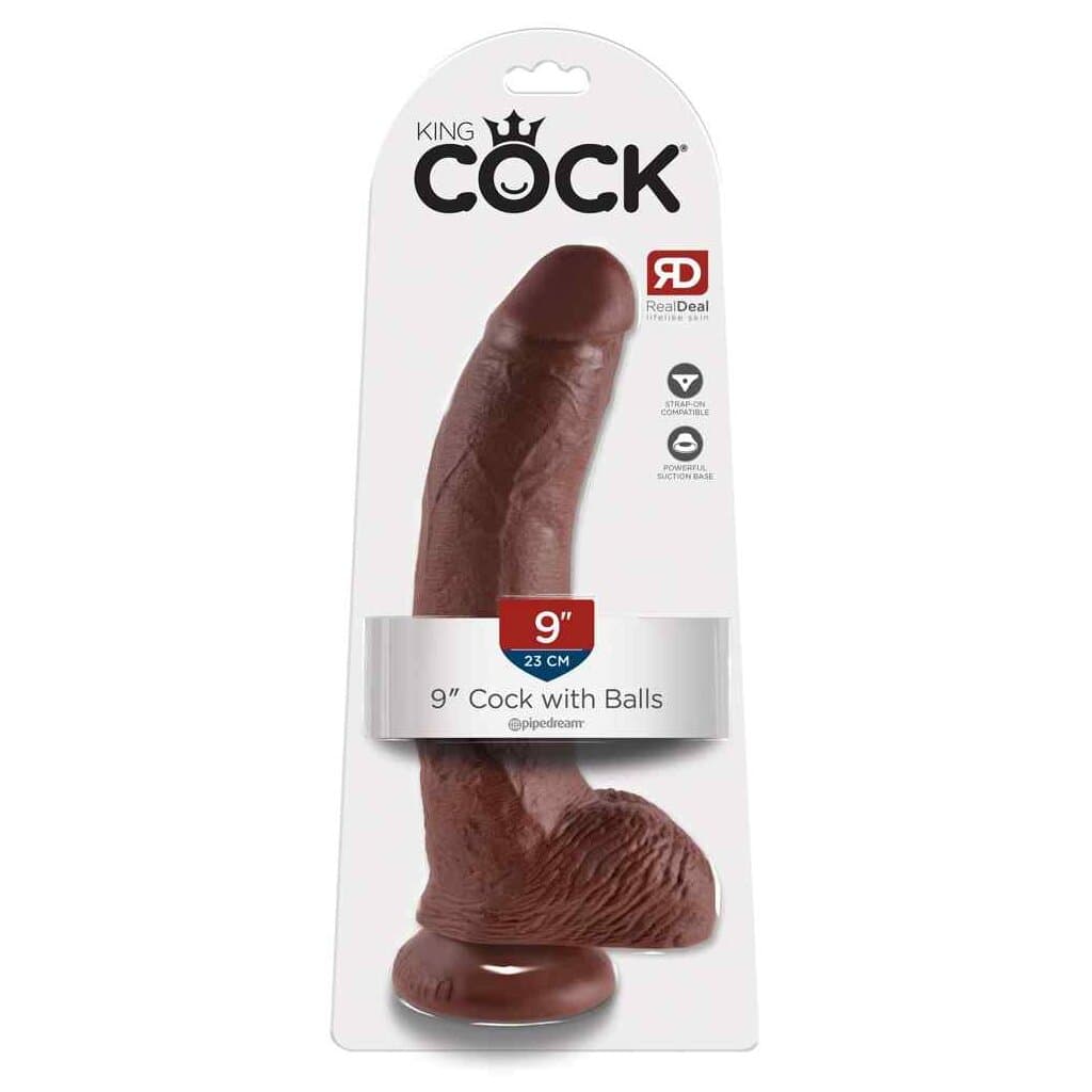Gode ventouse avec testicules 22,9cm King Cock