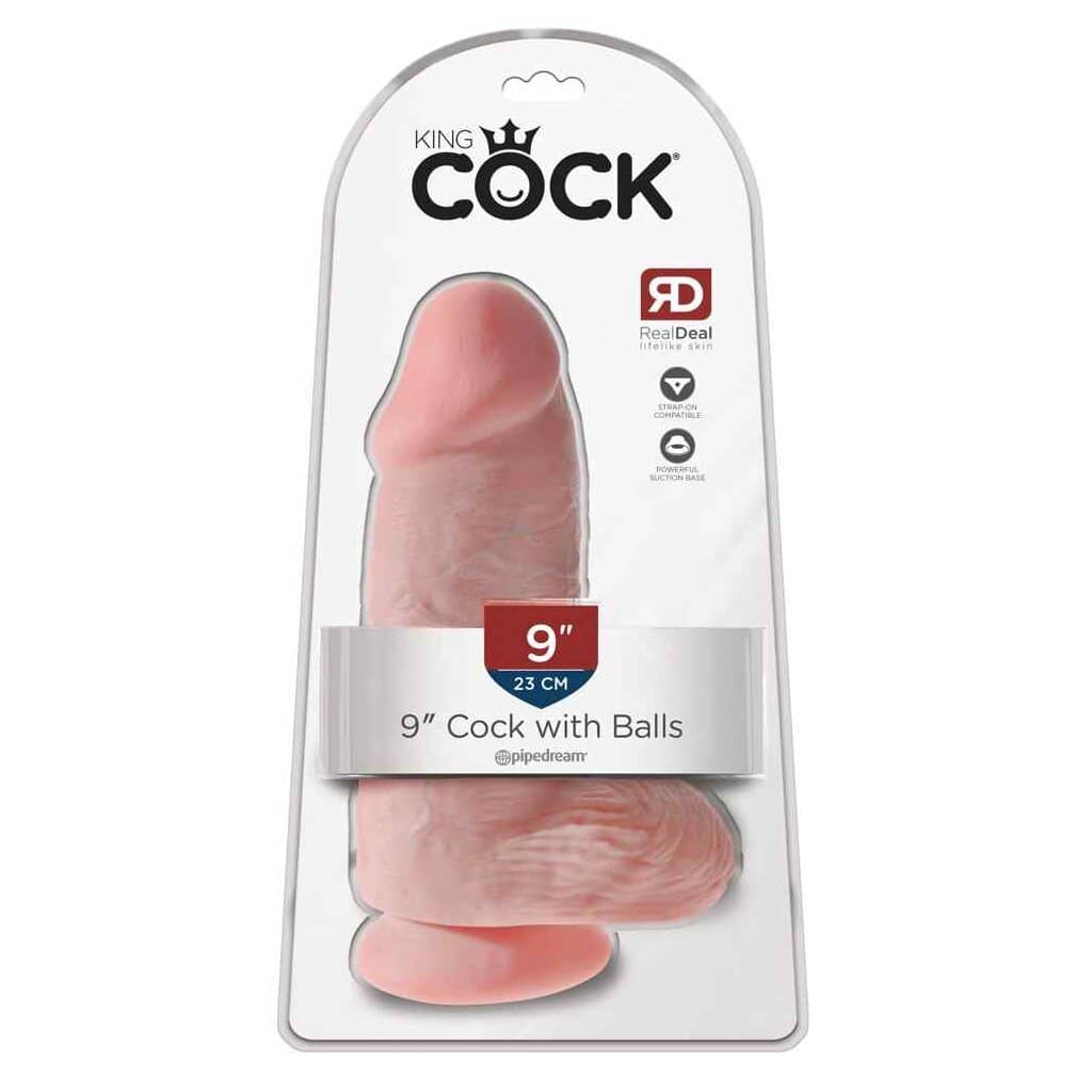 Gode ventouse large avec testicules 22,9cm King Cock