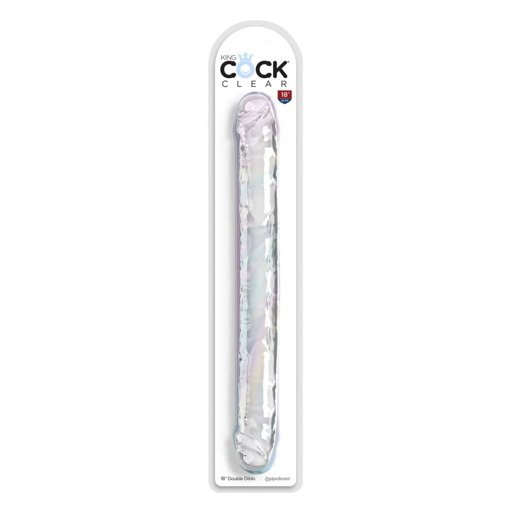 Dildo double transparent 46cm — King Cock Clear