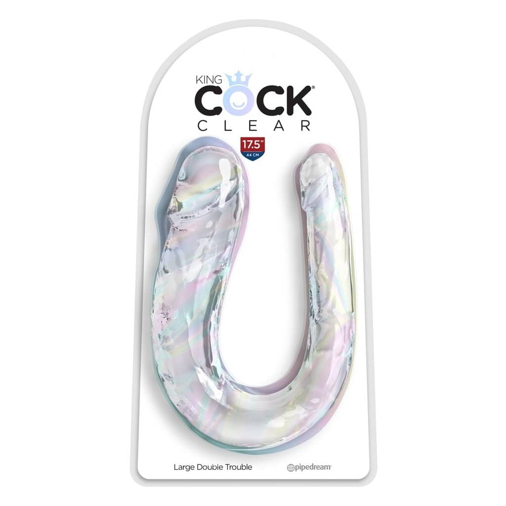 Dildo Double transparent 44cm — King Cock Clear