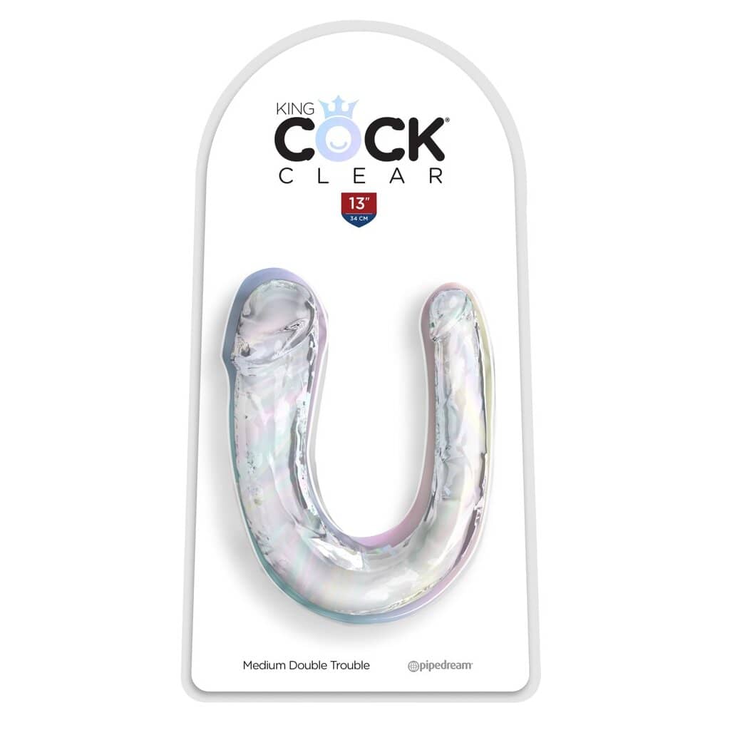 Dildo Double transparent 33cm — King Cock Clear