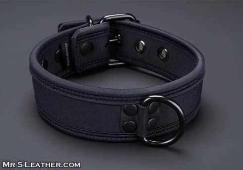 Collier Puppy Néoprène Carbon Black — Mr. S Leather